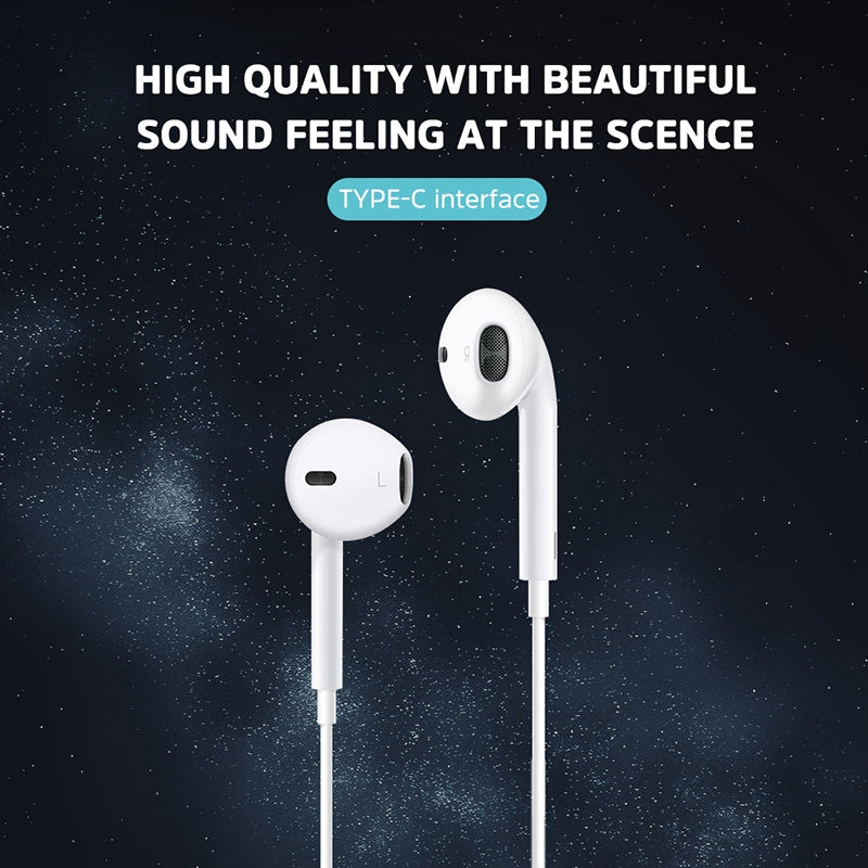KIVEE KV-MT31 1.2m Wired Earphone Type-C Port Mobile Phone Wire Control Music Calling Headset KIVEE KV-MT31 1.2m Wired Earphone Type-C Port Mobile Phone Wire Control Music Calling Headset